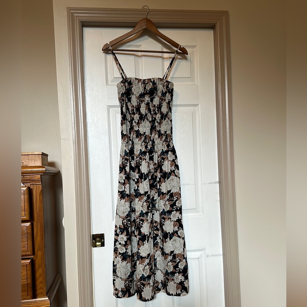 Abercrombie Strapless Drop-Waist Smocked Maxi Dress, Size Large